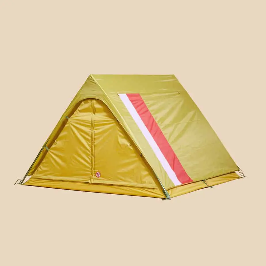 A-Frame Tent - Mustard/Berry Stripe
