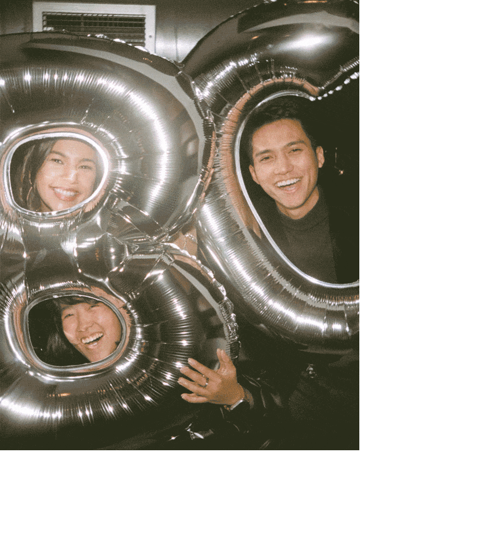 Jordan Tachibana, Meegan Nguyen, and Jonas Maestro at Bob Cut’s 2019 holiday party.