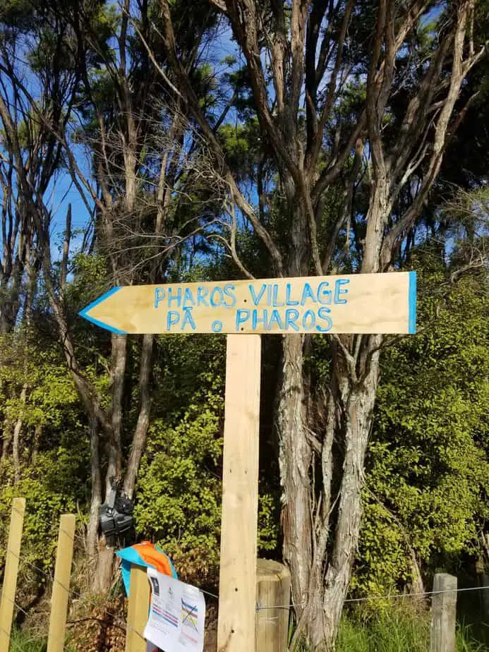 The Pharos Village sign.