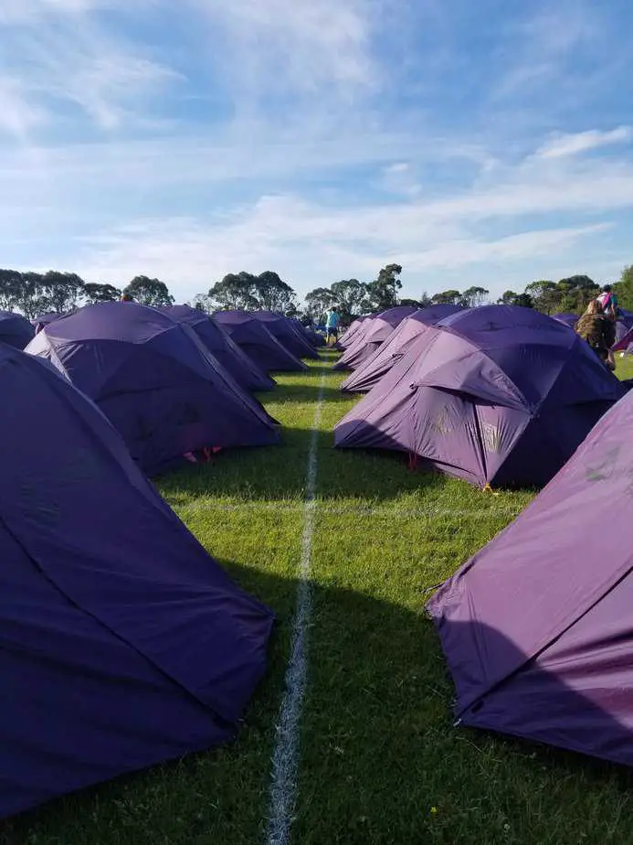 The lines of tents that we were accommodating.