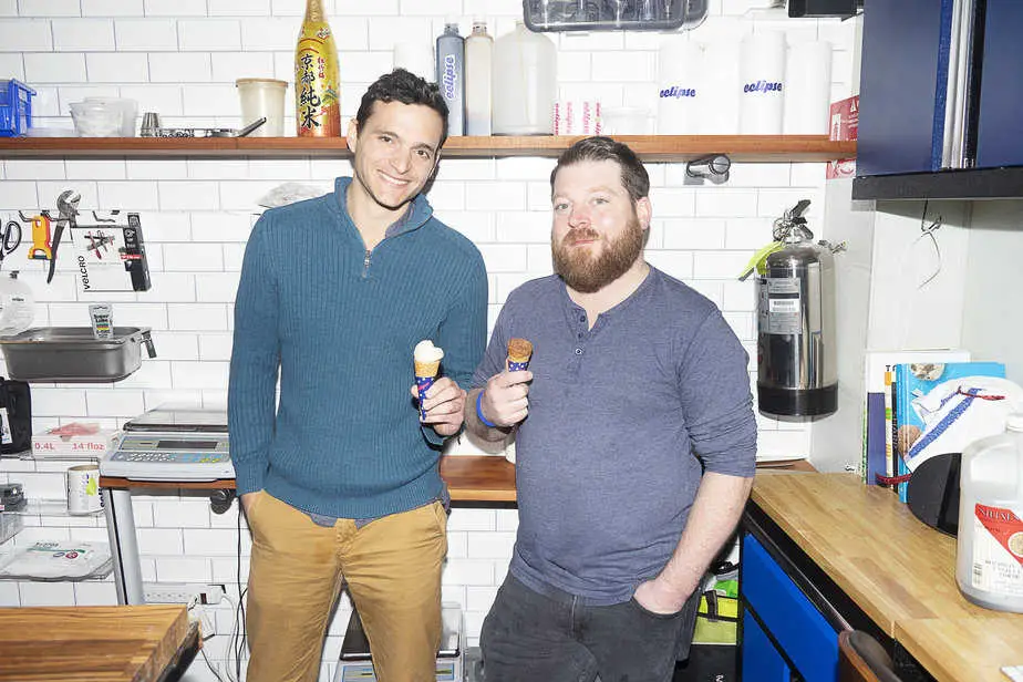 Co-founders Aylon Steinhart and Thomas Bowman in their test kitchen in Berkeley, California. Photography by Anthony Rogers.