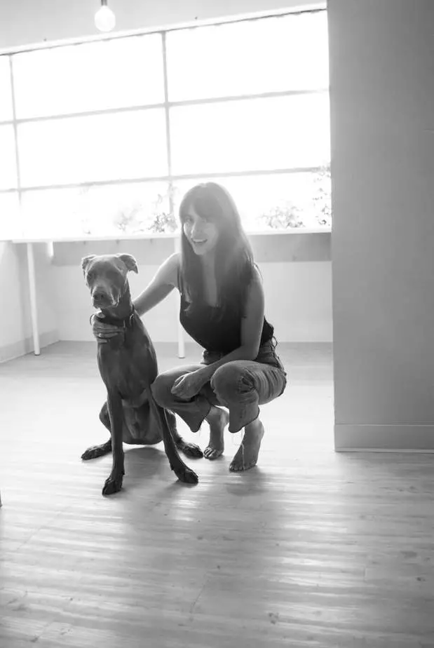 Ariana Roviello and her puppy, Cedar.