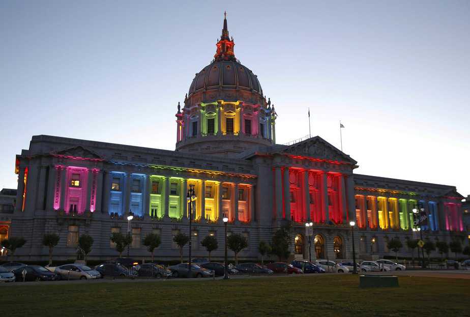 San Francisco City Hall Gorgeous Rainbow Lights