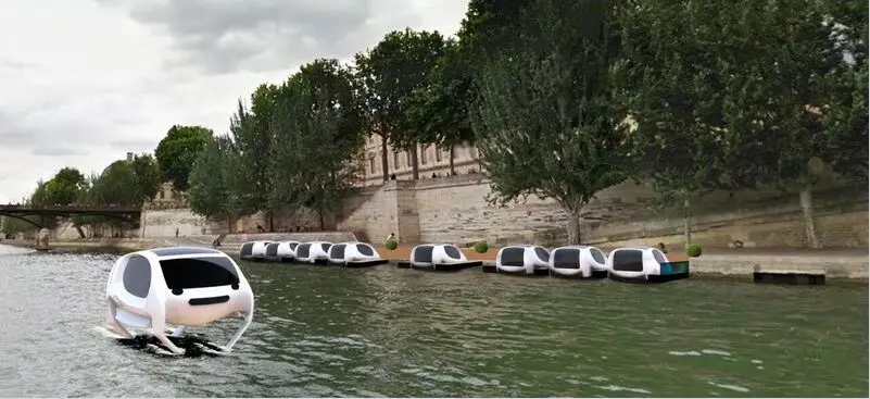 A mock-up of the Sea Bubbles water taxi's