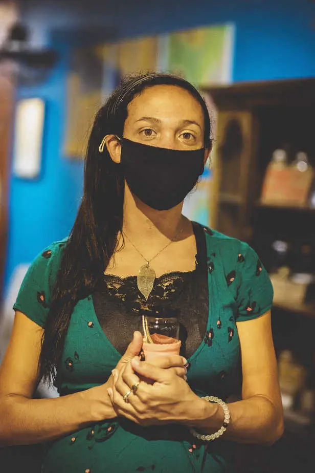 Co-owner Vanessa Pope shot on location at Mudlab, the duo’s zero-waste cafe.