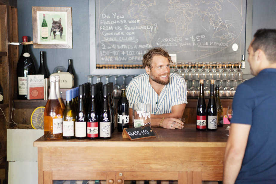 Aran Healy at the bar of Ruby Wine in San Francisco. Photography courtesy of Sprudge.